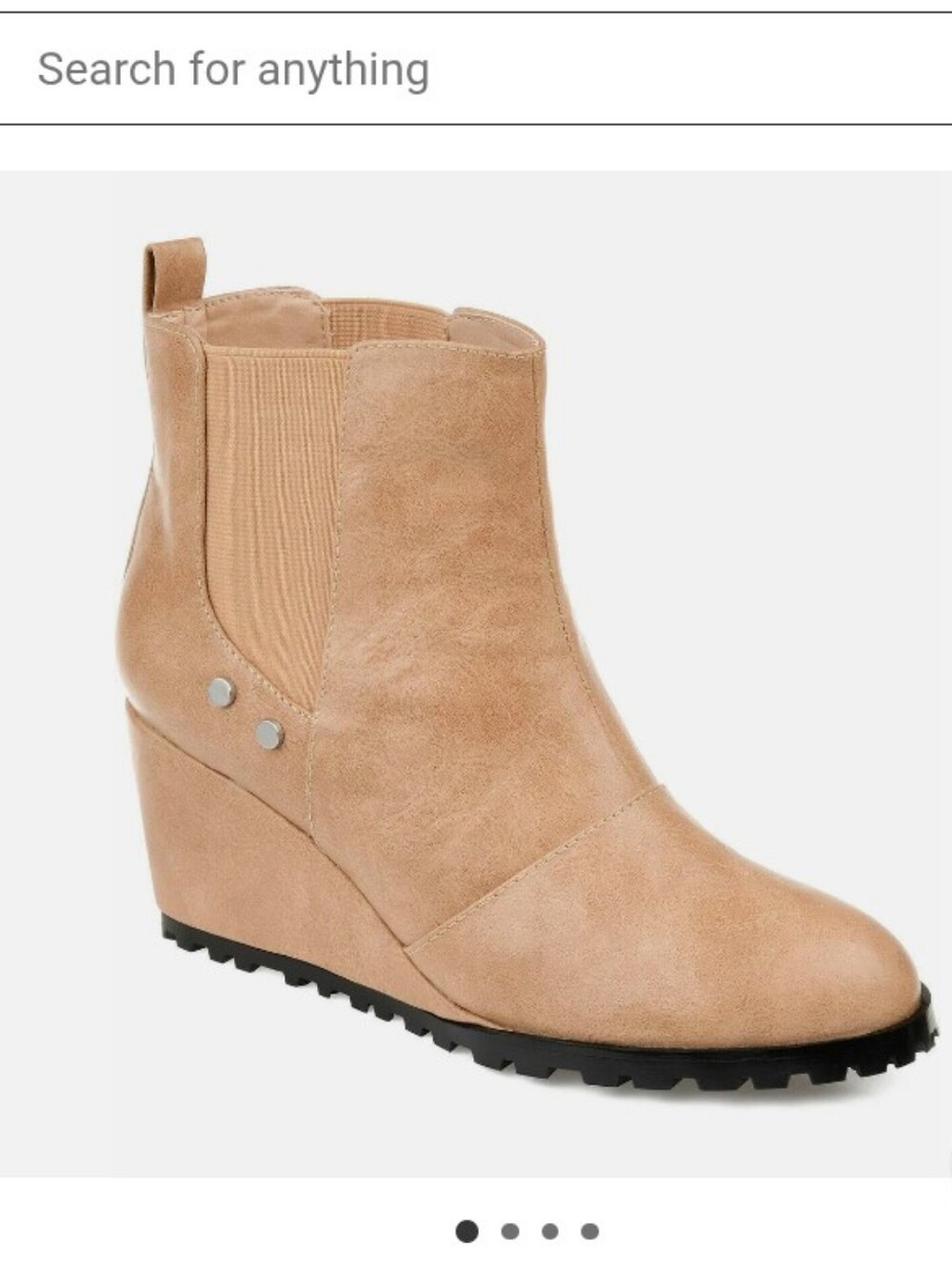 NWT.Journee Collection Tan Wedge Chelsea Bootie.Smal Discolored See Last Pic.